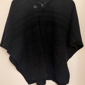 Aritzia Golden by Tna Black Poncho with Button Detail